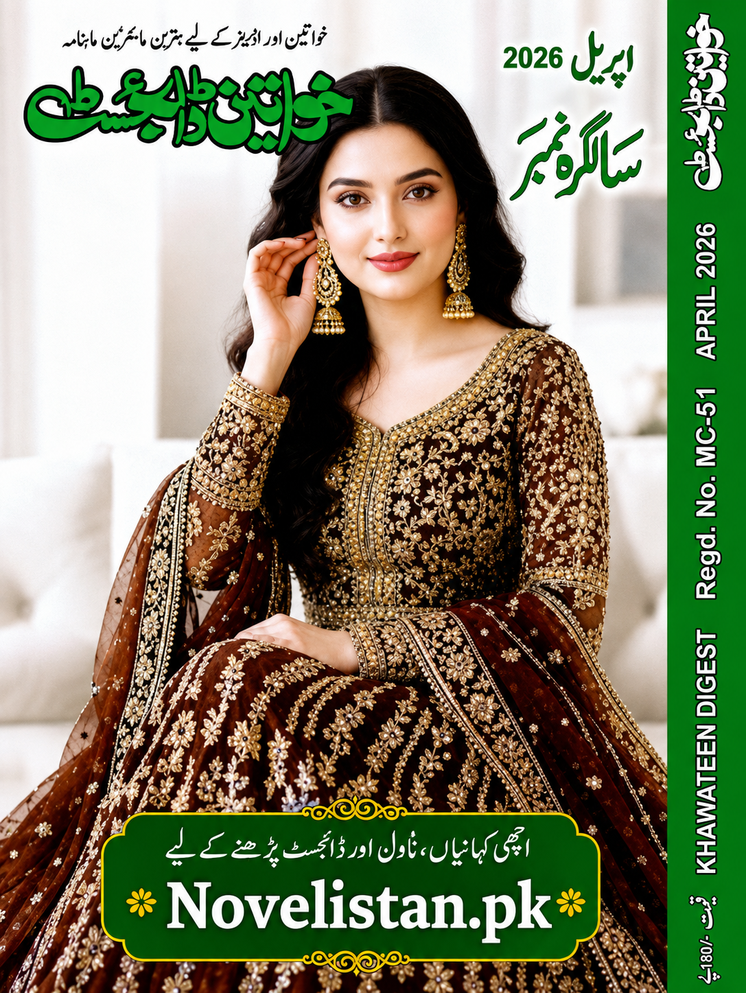 Khawateen Digest April 2026 PDF Cover, Complete Urdu Monthly Digest, Latest Urdu Magazine
