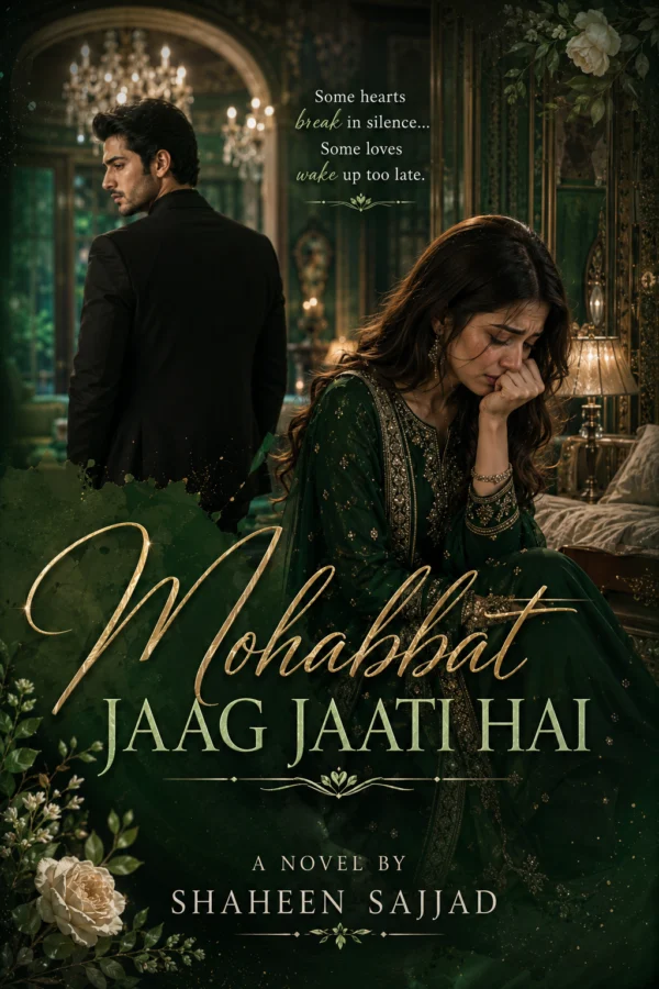Mohabbat Jaag Jaati Hai By Shaheen Sajjad Urdu Novel Cover | Emotional Romantic Novel