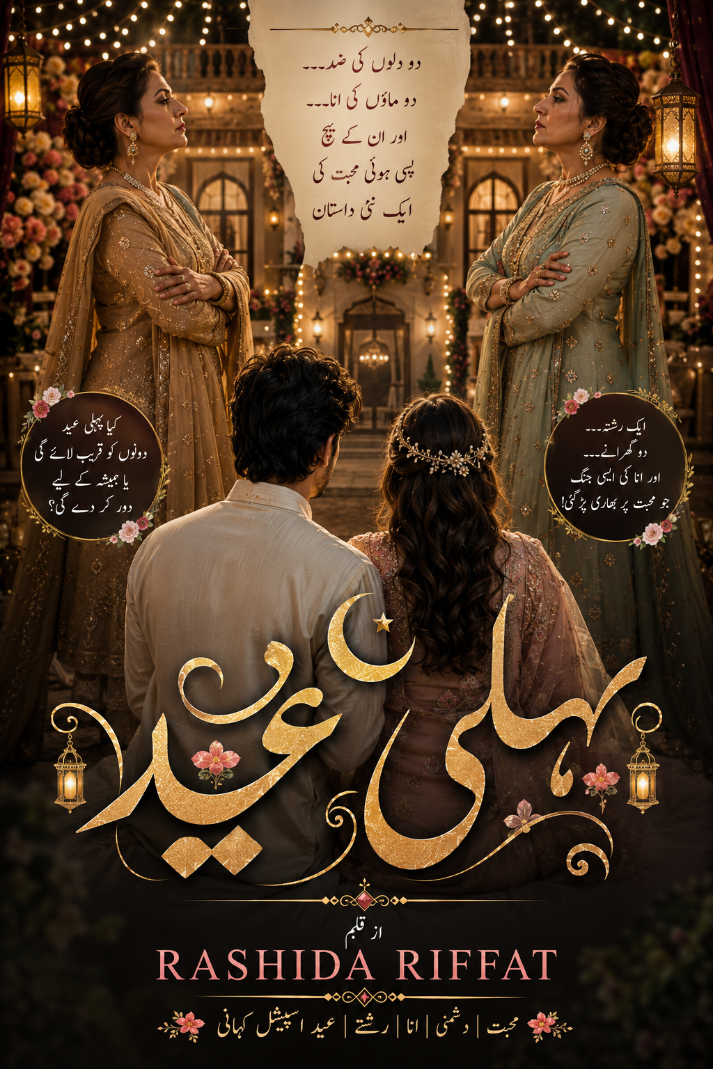 Pehli Eid By Rashida Riffat emotional family drama Urdu novel featuring newly married couple and twin sisters rivalry
