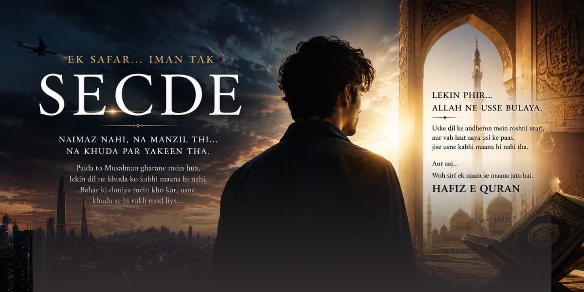 Secde novel by Sadz Hassan – A spiritual journey from disbelief to faith, repentance, and becoming a Hafiz-e-Quran.