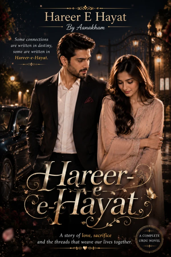 Hareer E Hayat by Aanakham Complete Romantic Urdu Novel Cover featuring Zaadan and heroine in an emotional love story